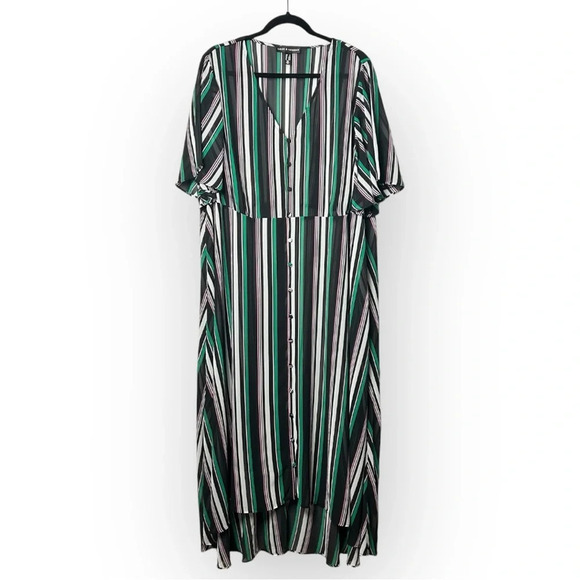 Love & Legend Striped Chiffon High Low Dress  4X - Picture 1 of 7